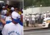 Torcedores do Cruzeiro invadem a Toca II, em BH, neste domingo: