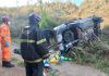 Casal de idosos sofrem acidente na estrada de Queluzito são socorridos pelos Bombeiros e Samu