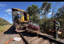Motorista vem a óbito após avançar linha férrea e ser atingido pela locomotiva