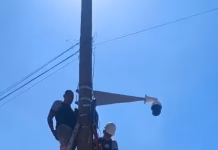 LAFAIETE GANHA OLHO VIVO:Primeira câmera é instalada no Ginásio Poliesportivo