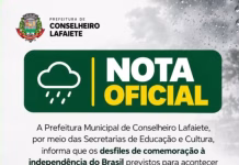 Prefeituras de Lafaiete, Congonhas e Ouro Branco cancelam Desfile de 7 de Setembro por causa da chuva